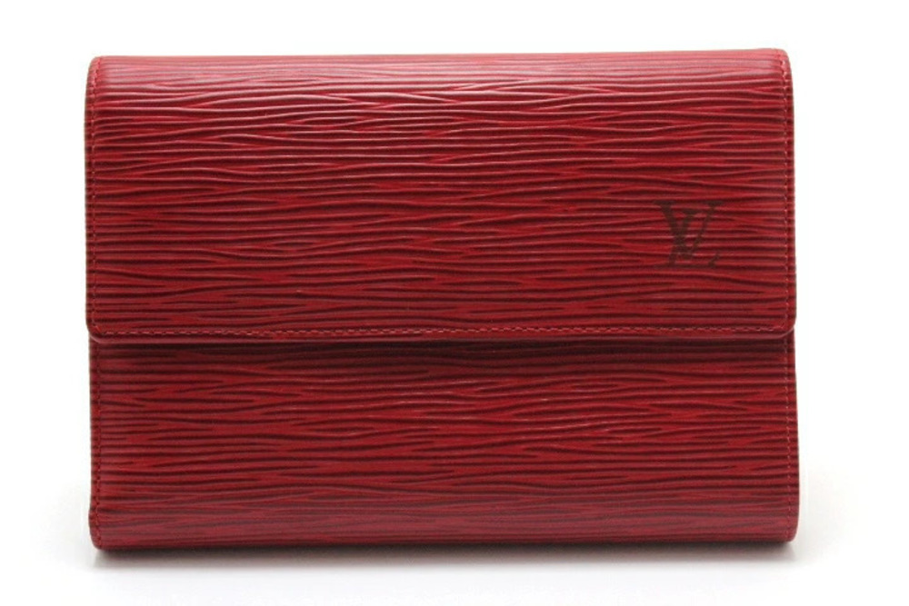 LOUIS VUITTON Portefeuille Tresor Etui Papier Tri fold Wallet Castilian Red